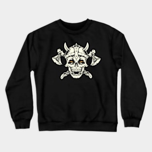 Viking Skull with Helmet & Axes Crewneck Sweatshirt